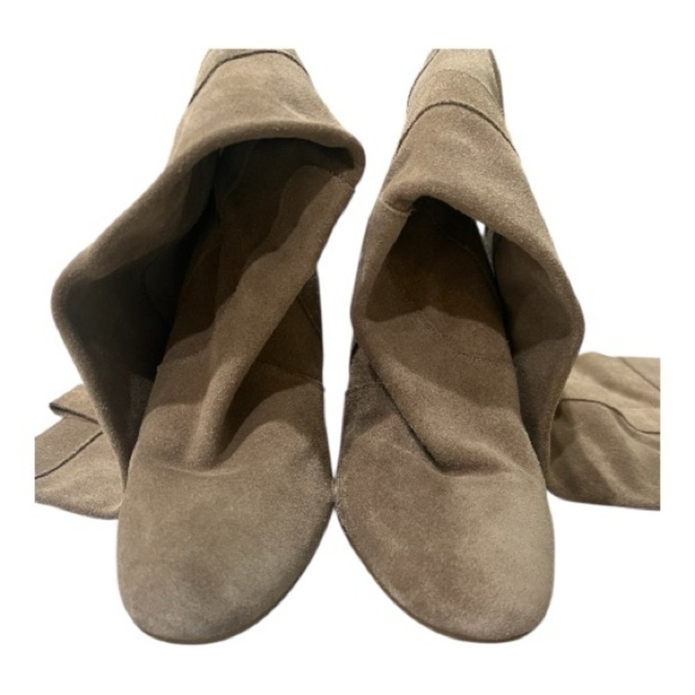 Fornarina Italian Suede Tan Slip On High Boots Size 8.5 - Picture 4 of 9